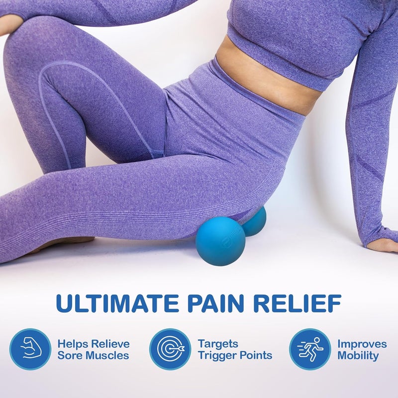 Limm Peanut Massage Ball  Double Lacrosse Massage Ball  Mobility Ball for Physical Therapy  Deep Tissue Massage Tool for Myofascial Release Muscle Relaxer Acupoint Massage - Image 2