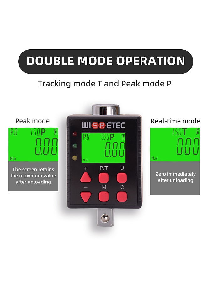 Generic Digital Torque Meter Digital Backlight Display Wrench Torque Tester Two Working Modes Adjustable Five Units Switchable with Buzzer and LED Indicator Light Function  - Image 4