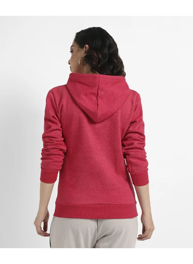 Pinacolada Women's Red Pullover Hoodie With Kangaroo Pockets