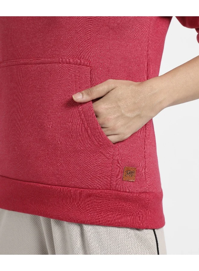 Pinacolada Women's Red Pullover Hoodie With Kangaroo Pockets