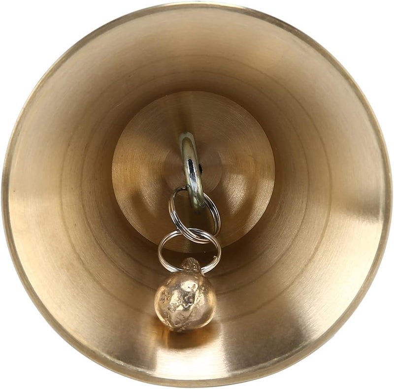 Mihey Extra Loud Solid Brass Hand Call Bell with Wooden Handle - Image 3