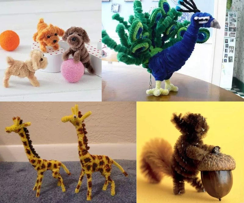 Anvin منظفات الأنابيب أنفين 100 قطعة 10 ألوان سيليل ستيمز للحرف اليدوية والديكورات ومشاريع المدارس الإبداعية (6 مم × 12 بوصة، ألوان زاهية متنوعة) - Image 3