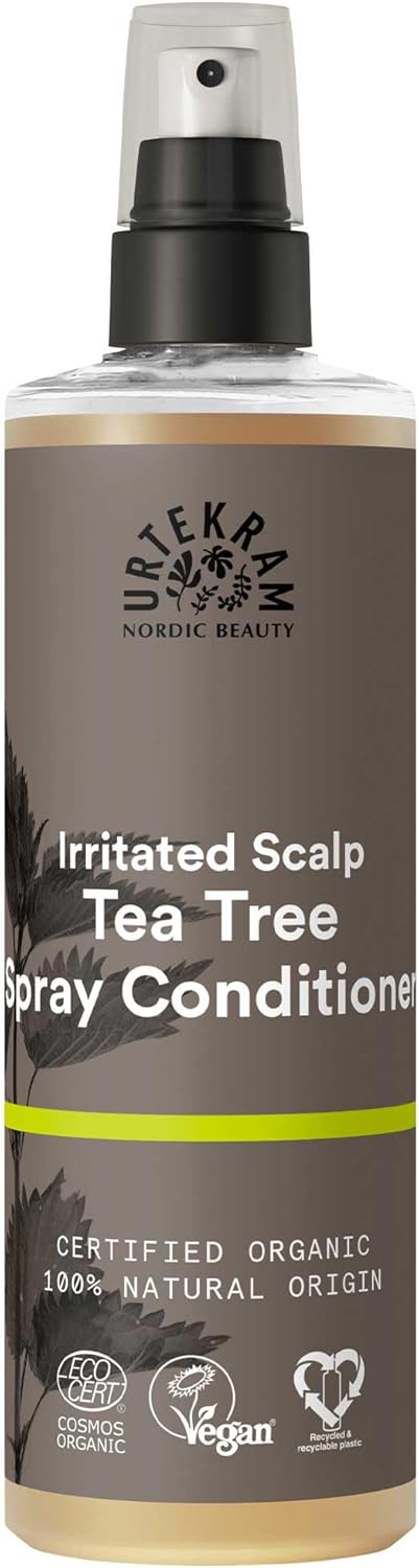 Urtekram Tea Tree Spray Conditioner Leave In Natural Refreshing Formula for Hair Scalp Moisturizes Detangles Soothes Itchy Scalp 250 ml
