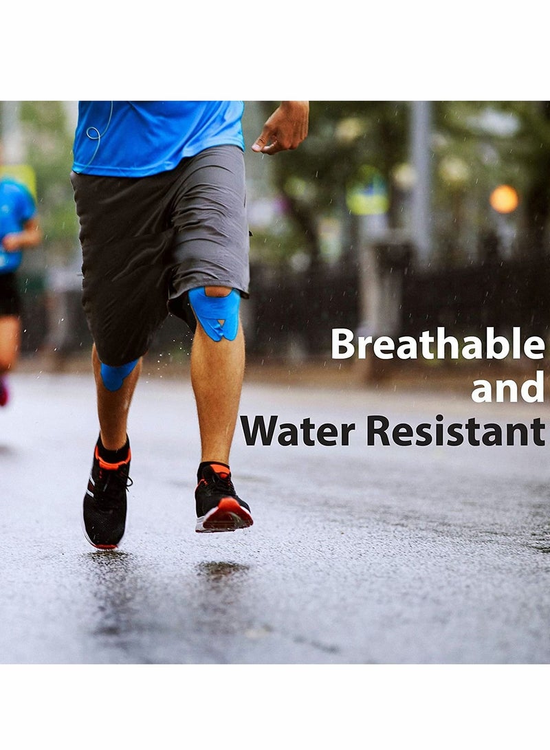 Excefore Sports Kinesiology Tape Roll of Elastic Water Resistant Tape for Support & Muscle Recovery Quality Sports Tape Muscle Tape Support Physio TapeKinetic for Knee Shoulder and Elbow 5cm*5m 2 Roll Beige - Image 3