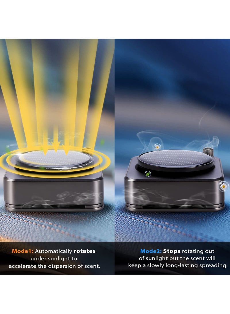 SYOSI Car Air Freshener, Car Essential Oil Diffuser Solar Rotating Car Air Freshener Car Interior Decor Solar Energy Rotating Aromatherapy with 3 Natural Long-lasting Fragrance Aromatherapy - Image 3