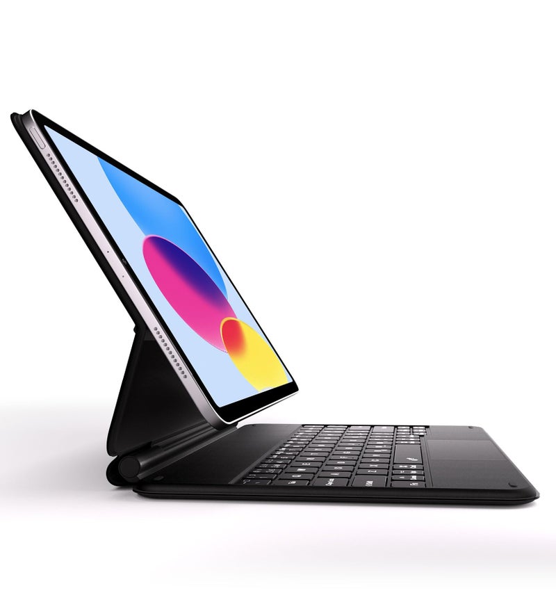 Dracool Keyboard Case for iPad 10th Generation 2022 10.9 inch Keyboard with Trackpad Magic Type Keyboard Magnetic Stand 7-Color Backlit Bluetooth Keyboard QWERTY UK Layout, Black - Image 1