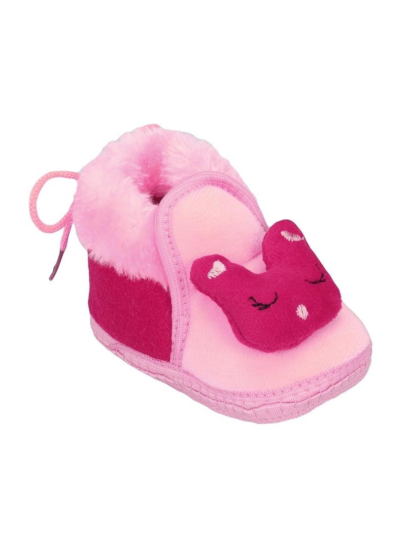 PureSole Baby Booties with Cute Animal Design – Soft Plush Infant Shoes for Newborns and Toddlers (6–12 Months) - Image 1