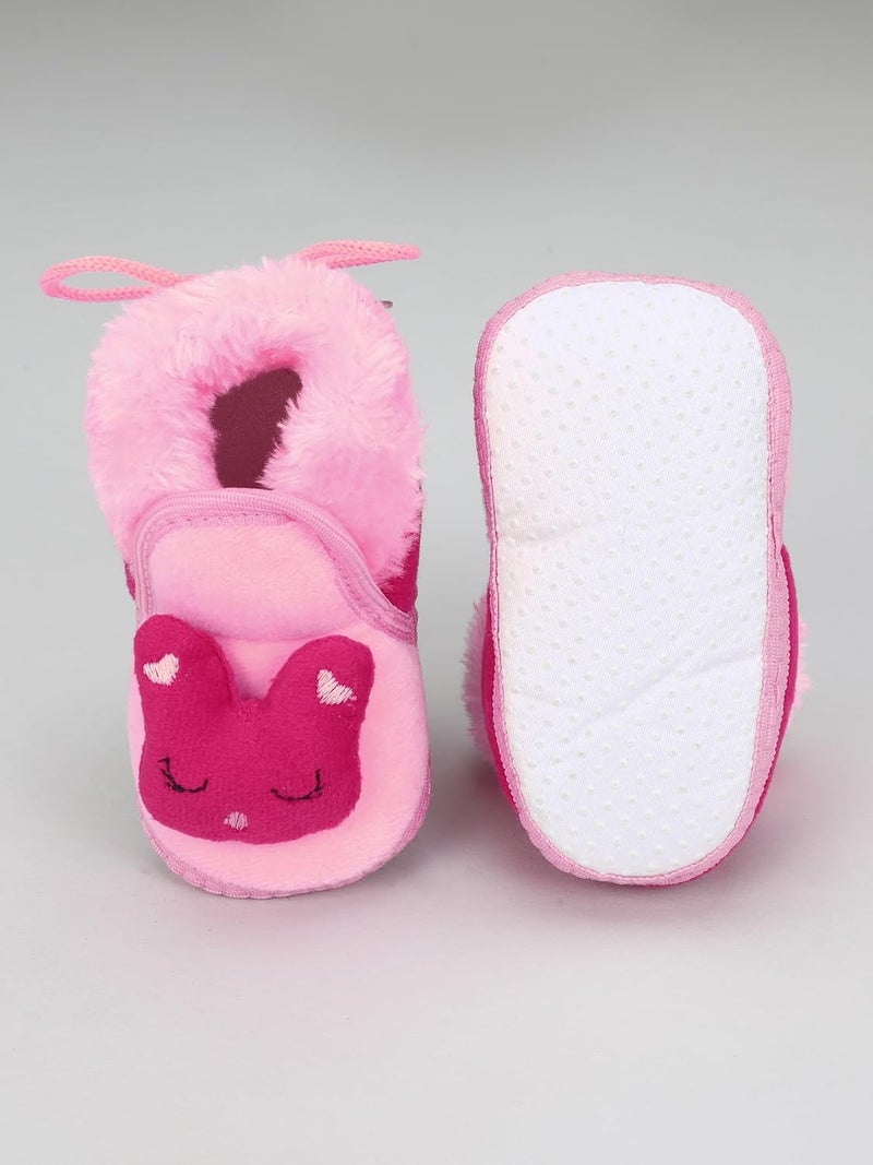 PureSole Baby Booties with Cute Animal Design – Soft Plush Infant Shoes for Newborns and Toddlers (6–12 Months) - Image 5