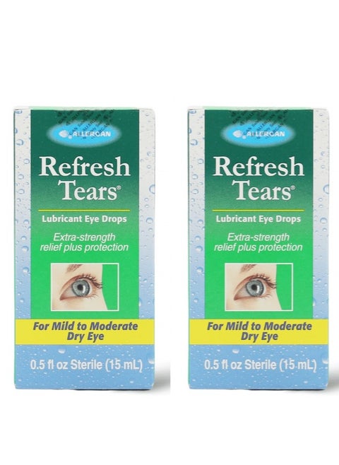 Refresh Tears Pack Of 2 Lubricating Eye Drops 15Ml