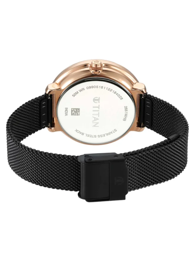 TITAN Women Analog Round Shape Stainless Steel Wrist Watch - 2651KM04 - 36.6 Mm