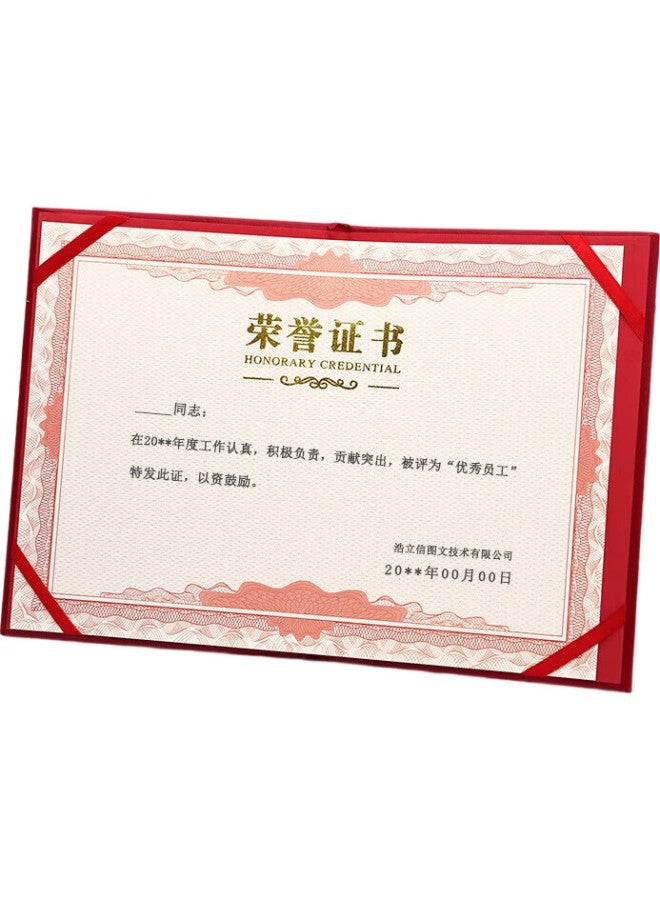 LISON [Lowest Price Online] Haolixin (Lison) 10-Pack 12K Honor Certificate Covers With 11 Inner Pages, Exquisite Gold-Stamped Award Certificates For Ceremonies And Recognition Events 5909 - Image 2