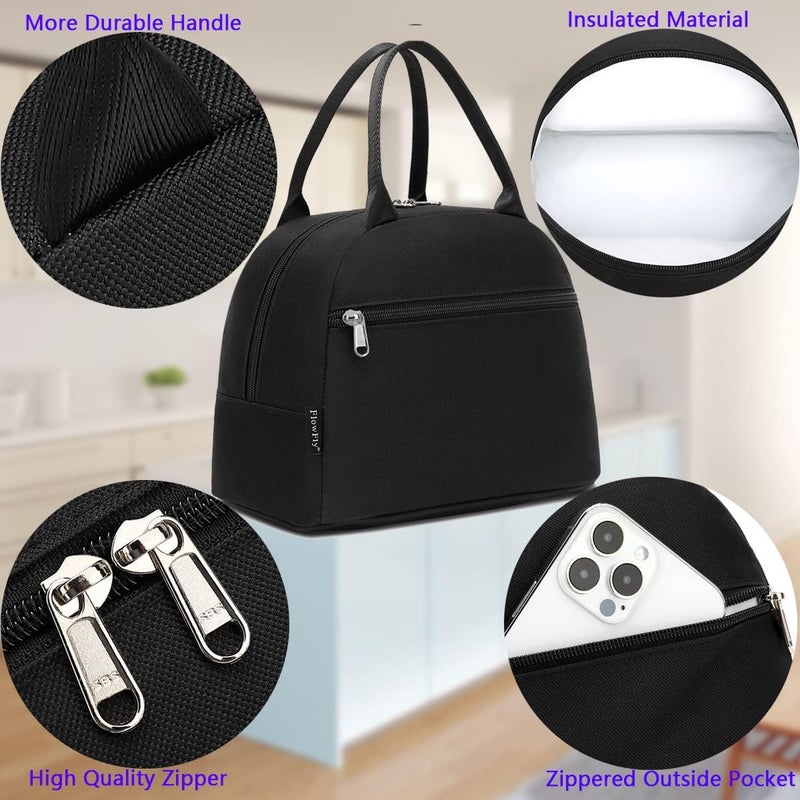 FlowFly Insulated Lunch Cooler Bag - Tote Bag Organizer for Women/Men, Black - Image 4