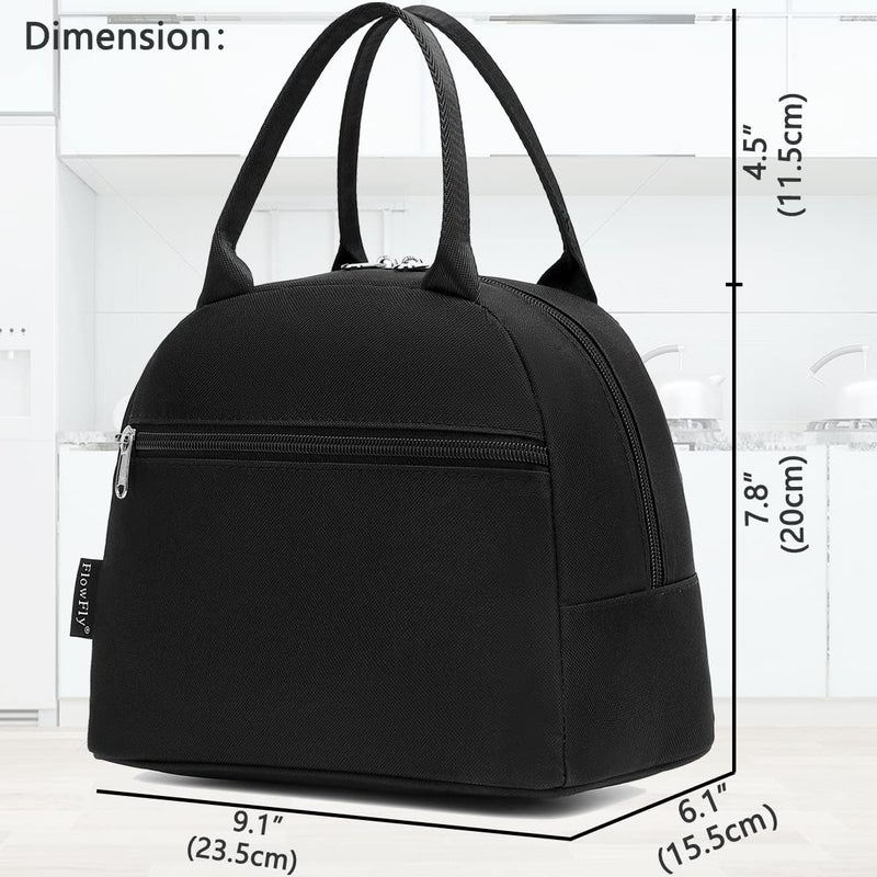 FlowFly Insulated Lunch Cooler Bag - Tote Bag Organizer for Women/Men, Black - Image 3