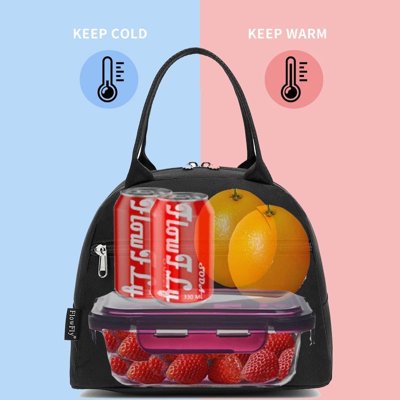 FlowFly Insulated Lunch Cooler Bag - Tote Bag Organizer for Women/Men, Black - Image 2