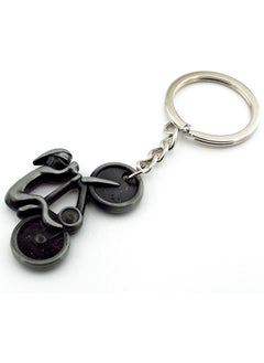 Racing Bike Cyclist Sports Anthracite Metal Keychain KC087