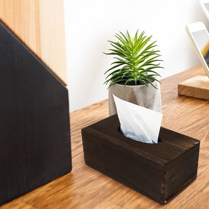 Elegant Wooden Tissue Box Cover Napkin Storage Holder For Living Room Desktop Classic Design Home Office Decor - Image 3