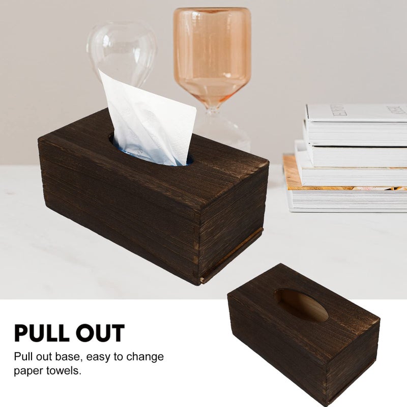 Elegant Wooden Tissue Box Cover Napkin Storage Holder For Living Room Desktop Classic Design Home Office Decor - Image 4