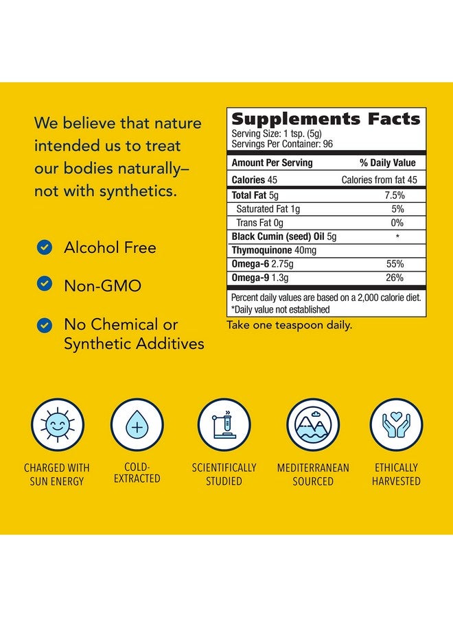 North American Herb & Spice Black Seed Oil 16 Fl. Oz. Cardiovascular Digestive & Immune Support Nongmo 96 Servings - Image 5