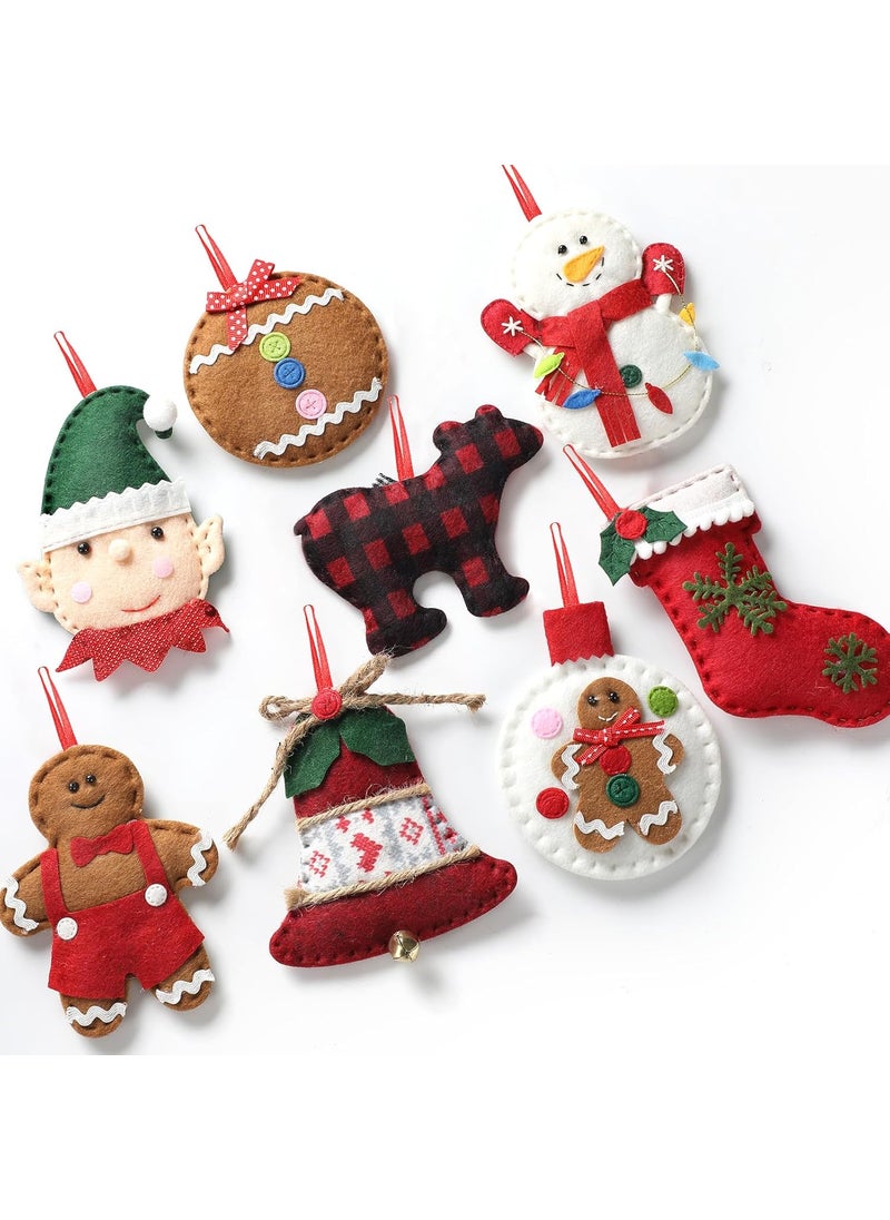 Moukeren 16 Pcs Felt Christmas Tree Ornaments  3D Santa Snowman Elf Gnome Reindeer  Stuffed Decorative Hanging Ornaments for Xmas Holiday Party Toy  - Image 1