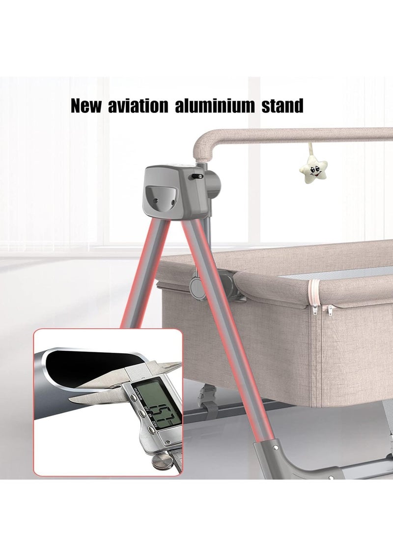 XiuWoo 3-in-1 Metal Automatic Electric Baby Swing Cradle, Baby Bed Crib, Baby Bedside Crib, Folding Baby Sleeper Bed, Baby Bouncer with Bluetooth Music, 5 Adjustable Speed, 3 Timing time, One-click Folding - Image 2