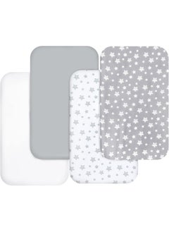 Moonsea Moonsea Bassinet Sheets for Baby Boys Girls 4 Pack(33" x 20")  - Image 1