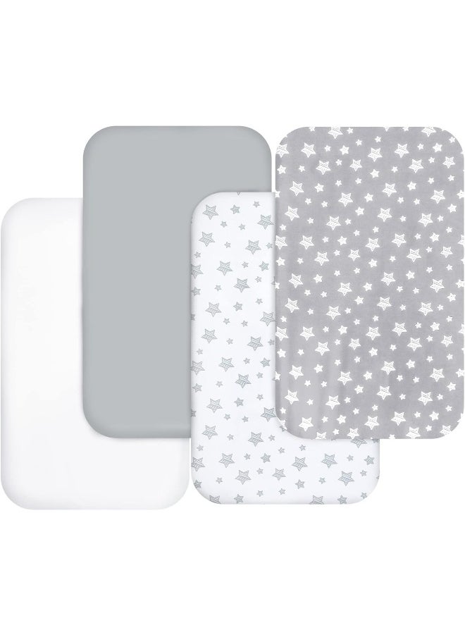 Moonsea Moonsea Bassinet Sheets for Baby Boys Girls 4 Pack(33" x 20")  - Image 1