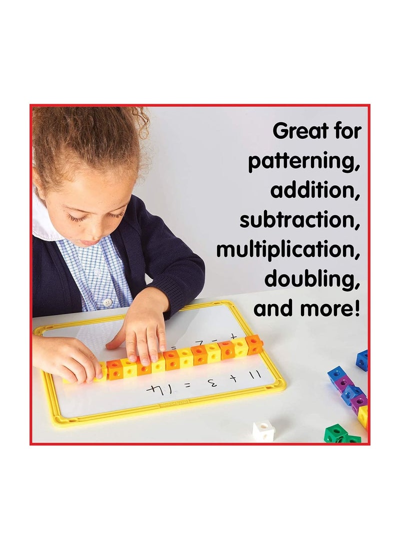 SYOSI Plastic Linking Cubes Individual Kit For Kids Ages 5-13, Hands On Math Manipulatives For Kids To Learn Numbers, Fractions, And Ratio, Homeschool Supplies (Set of 100)  - Image 3
