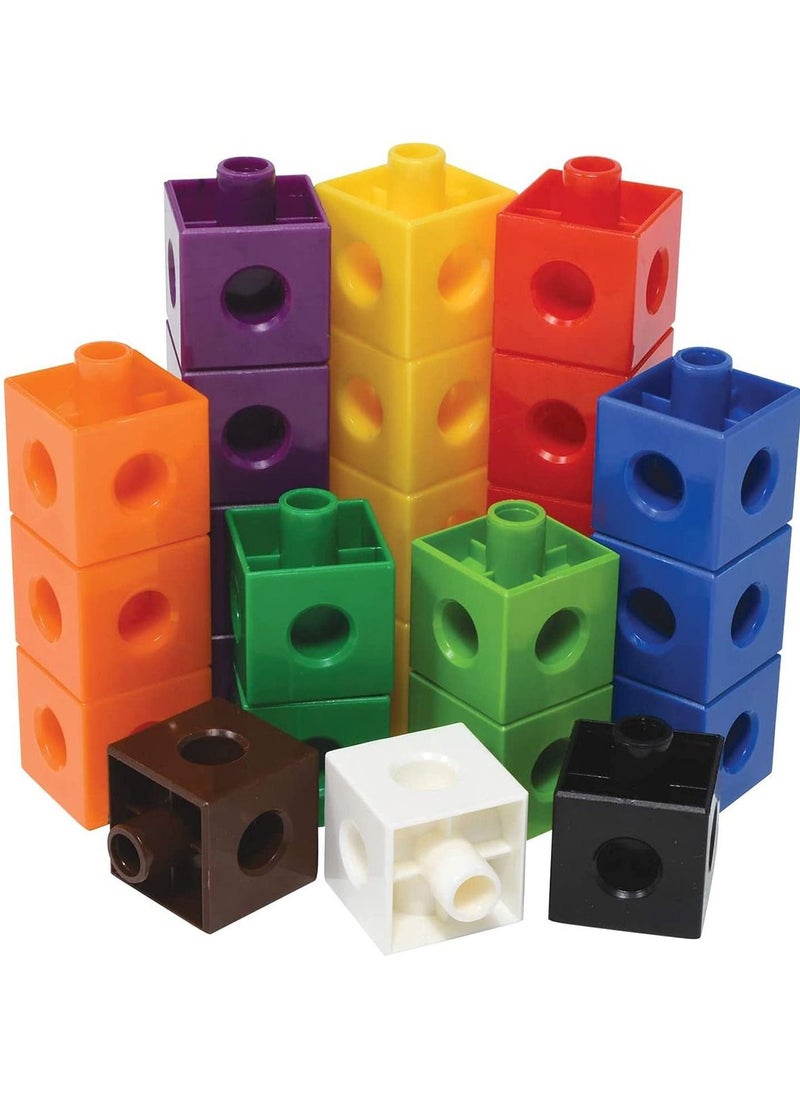 SYOSI Plastic Linking Cubes Individual Kit For Kids Ages 5-13, Hands On Math Manipulatives For Kids To Learn Numbers, Fractions, And Ratio, Homeschool Supplies (Set of 100)  - Image 1