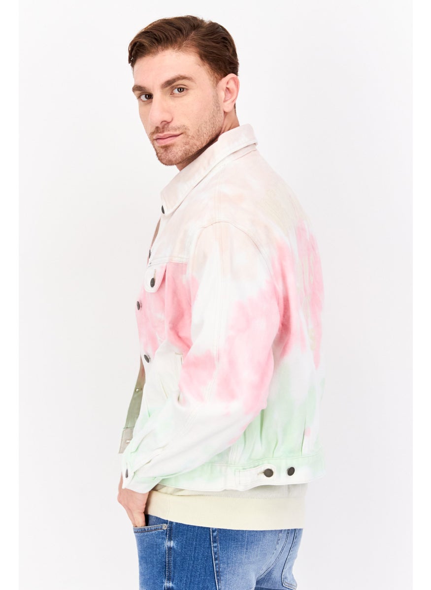 Men Tie Dye Denim Jacket, White - pzsku/Z66AD682DA60CD51663B7Z/45/_/1737642145/9aa309fa-e3c8-43a4-a5f1-7137d9613f22