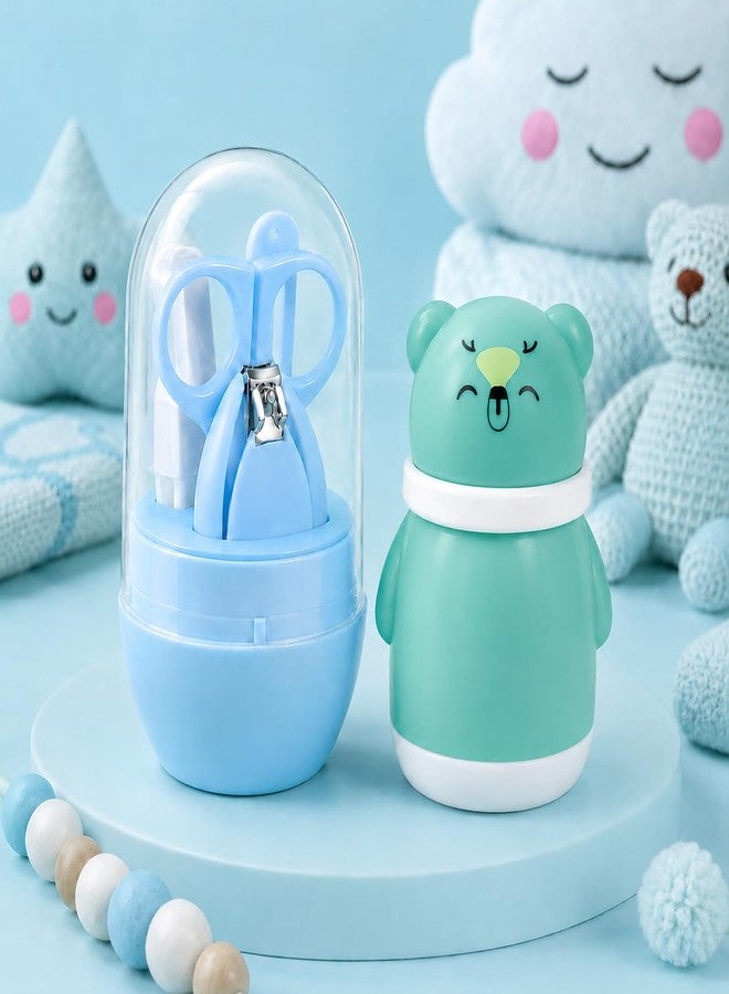 Alya The Cheeky Kidzz Baby Grooming Essential Nail Pedicure Manicure Cutter Safety Kits with Cute Design Talcum Powder Puff Container & Protective Travel Case BPA Free for Babies (Design 53) - Image 1