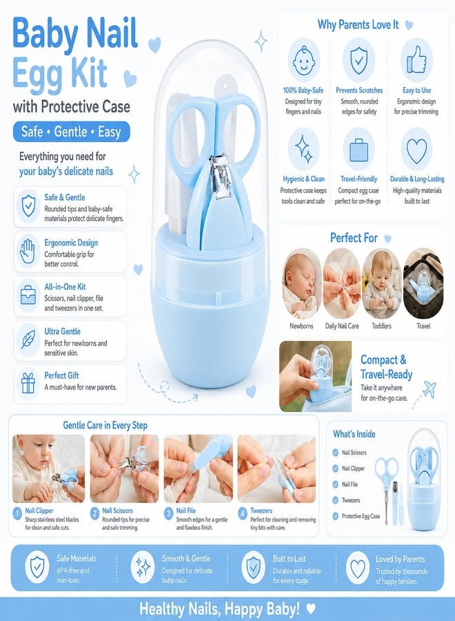 Alya The Cheeky Kidzz Baby Grooming Essential Nail Pedicure Manicure Cutter Safety Kits with Cute Design Talcum Powder Puff Container & Protective Travel Case BPA Free for Babies (Design 53) - Image 2