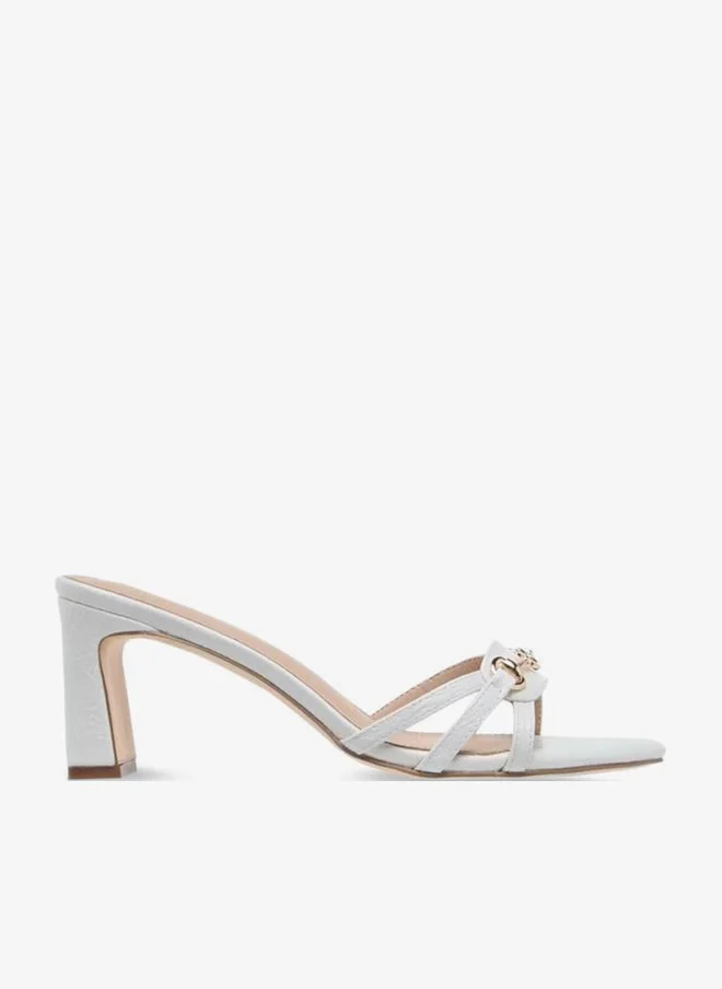 Flora Bella Logo Charm Accent Slip-On Sandals With Block Heels