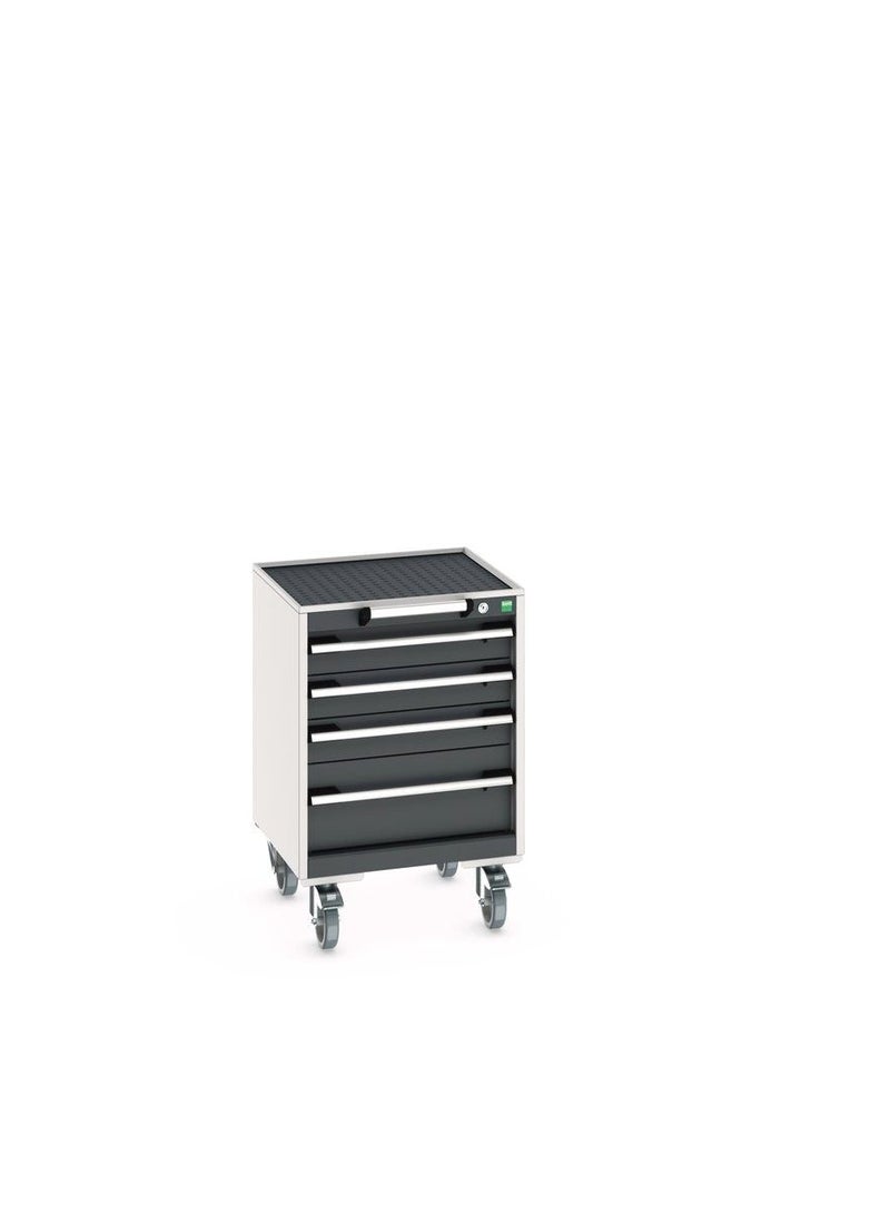 bott Bott cubio mobile cabinet with 4 drawers & top tray / mat WxDxH: 525x525x785mm  - Image 1