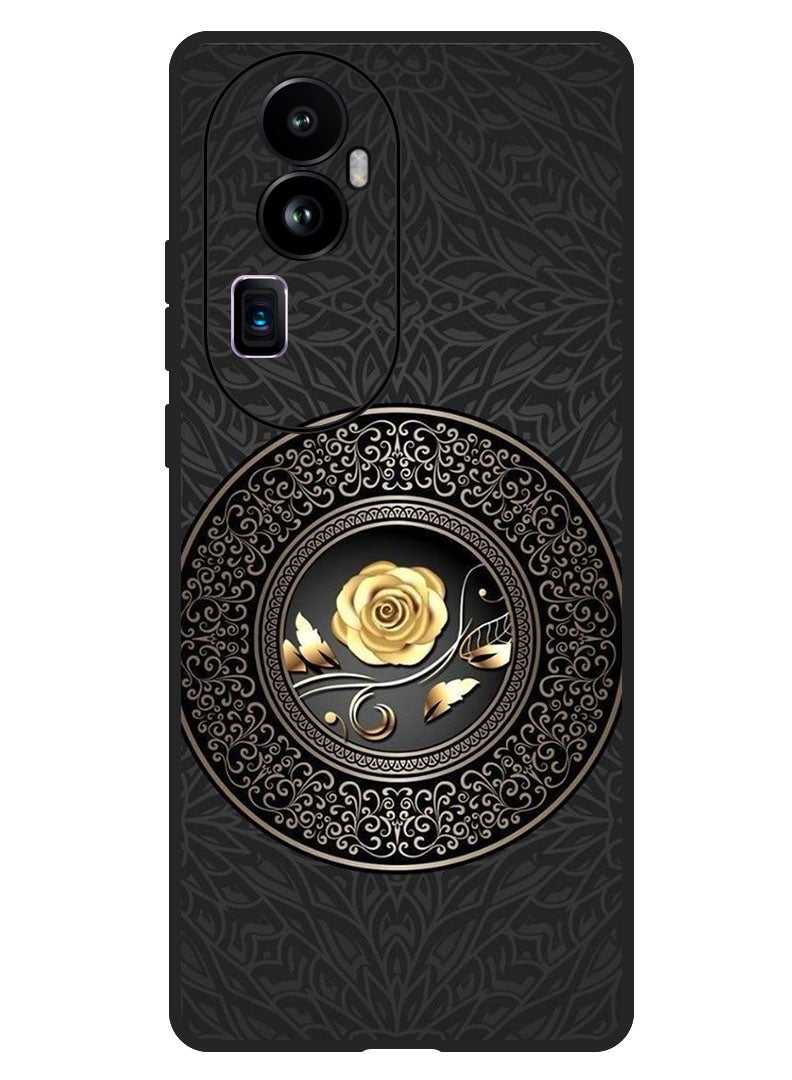 Theodor غطاء واقي مضاد للخدش ومقاوم للصدمات لهاتف أوبو رينو 10 برو بلس - زهرة ذهبية - Image 1