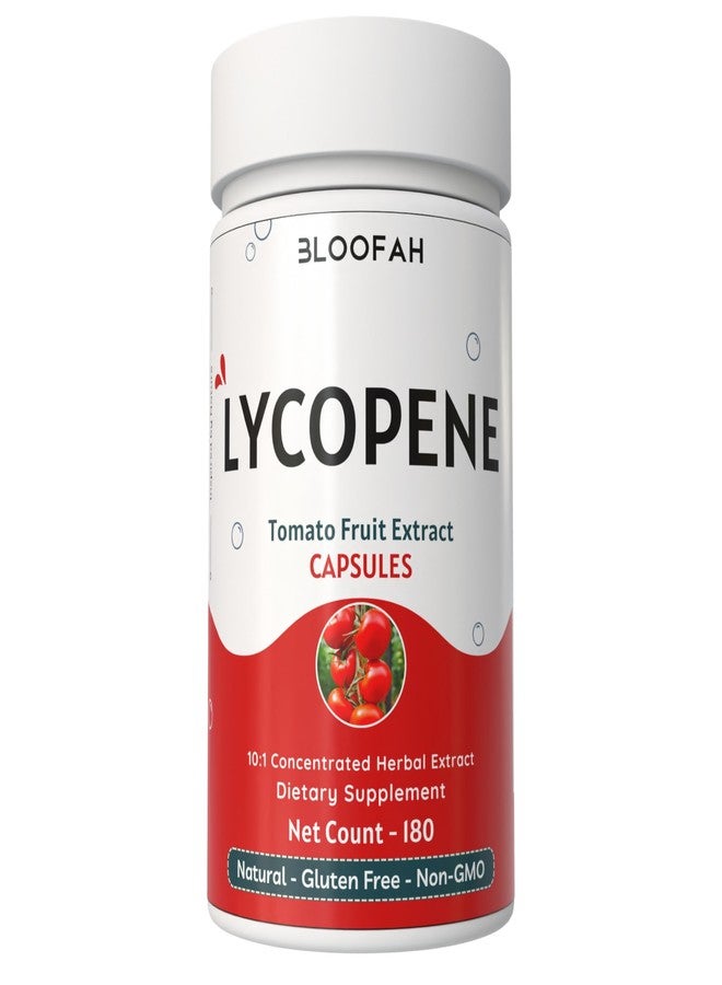 Bloofah Lycopene Tomato Extract 500mg Capsules | Natural Lycopene Rich Herbal Supplement | Naturally-Occurring Carotenoid | 100% Pure, Non-GMO & Gluten Free Formula - 180 Count - Image 1