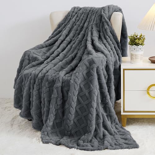 Aganear Blanket Queen Size - Washed Fuzzy Cozy Soft Lightweight Blankets for Couch, Sofa, Bed, Office, Breathable and Skin-Friendly Blanket for All Season Accessories(90"x90", Gray) - Image 3