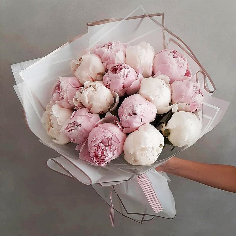 BBJ WRAPS ورق تغليف باقة الزهور، ورق زهور مقاوم للماء، ورق كوري أسود لتغليف الهدايا الزهرية، مستلزمات بائع الزهور، 20 ورقة (أبيض) - Image 3