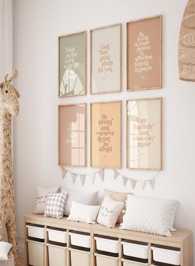 Youillne Bible Verse Wall Art Decor Kids Christian Canvas Pictures Inspirational Quotes Wall Art Jesus Religious Posters Educational Kids Artwork Christian Boho Prints for Bedroom 8x10 Inch Unframed Set of 6 - Image 3