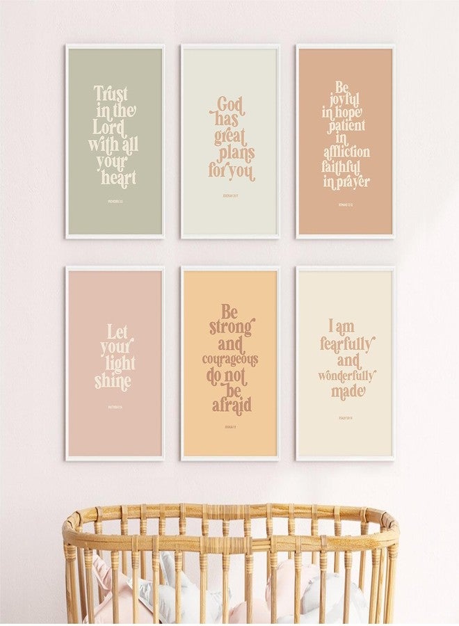 Youillne Bible Verse Wall Art Decor Kids Christian Canvas Pictures Inspirational Quotes Wall Art Jesus Religious Posters Educational Kids Artwork Christian Boho Prints for Bedroom 8x10 Inch Unframed Set of 6 - Image 5