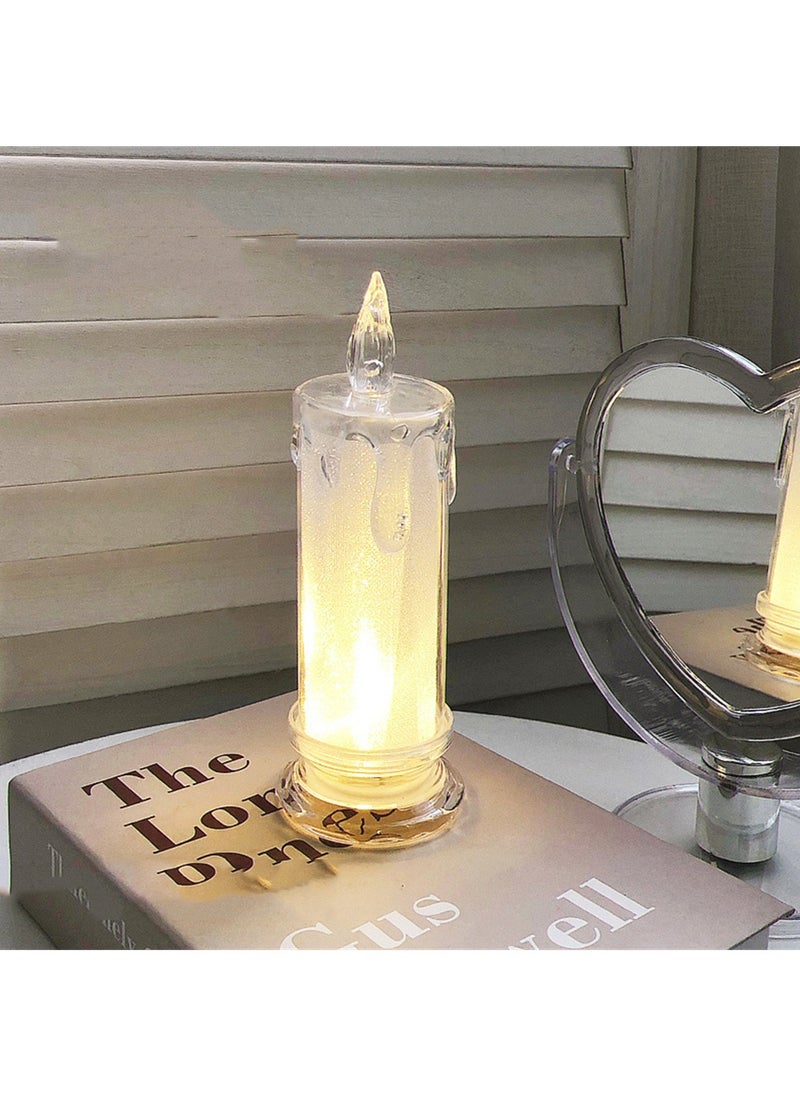 SYOSI LED Flameless Candles, 4PCS Flameless Votive Candles, Romantic Decoration Night Light, Flameless Flickering Electric Fake Candle for Wedding Table Festival Bedroom Decorations  - Image 1