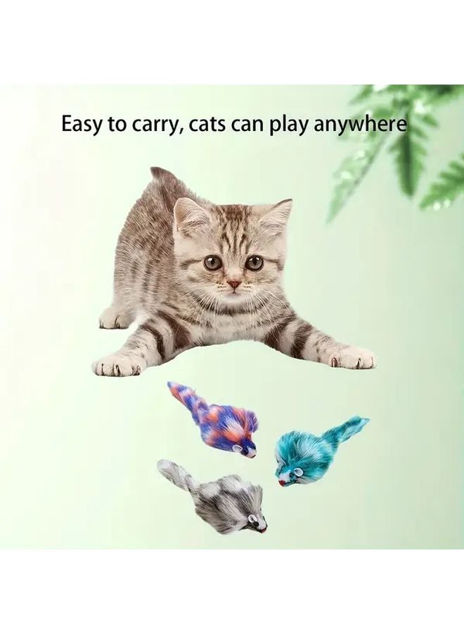 فأرة محشوة تفاعلية لعبة قطط 1 قطعة متنوعة تصميم ناعم وآمن للعب داخل المنزل - Image 2
