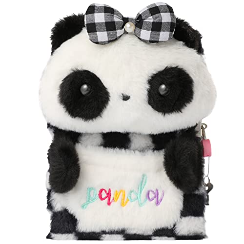 YOYTOO Panda Diary for Girls with Lock and Keys Plush Panda Notebook Journal with 160 Pages for Writing Drawing Birthday Gifts for Little Girls Ages 5 6 7 8 9 1012 Year Old - Image 1