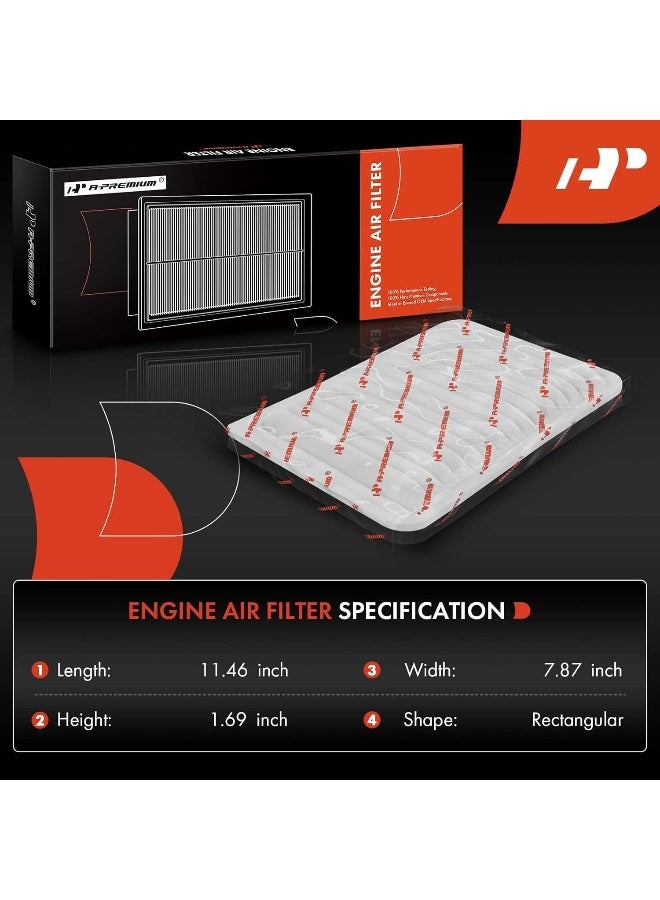 A-Premium Engine Air Filter Compatible With Toyota Vehicles - Camry 2007-2009 2.4L, Camry 2010-2017 2.5L, Venza 2009-2016 2.7L - Gas L4 Engine  - Image 2