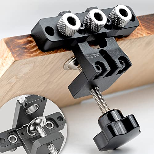 ViewReal 3-in-1 Dowel Jig Kit - Pocket Hole Jig with Adjustable Woodworking Drill Locator, 8/10/15mm Bits, Precision Guide for Furniture Assembly, DIY Projects, Durable Aluminum Alloy - Image 4