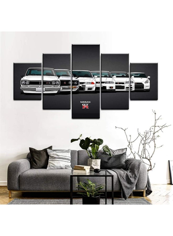 Home Trove Bpa Canvas Painting Hd Print Modular Artwork Modern 5 Pieces Nissa Skyline Gtr Car Pictures Home Decorative Wall Art Unique Poster - Image 2