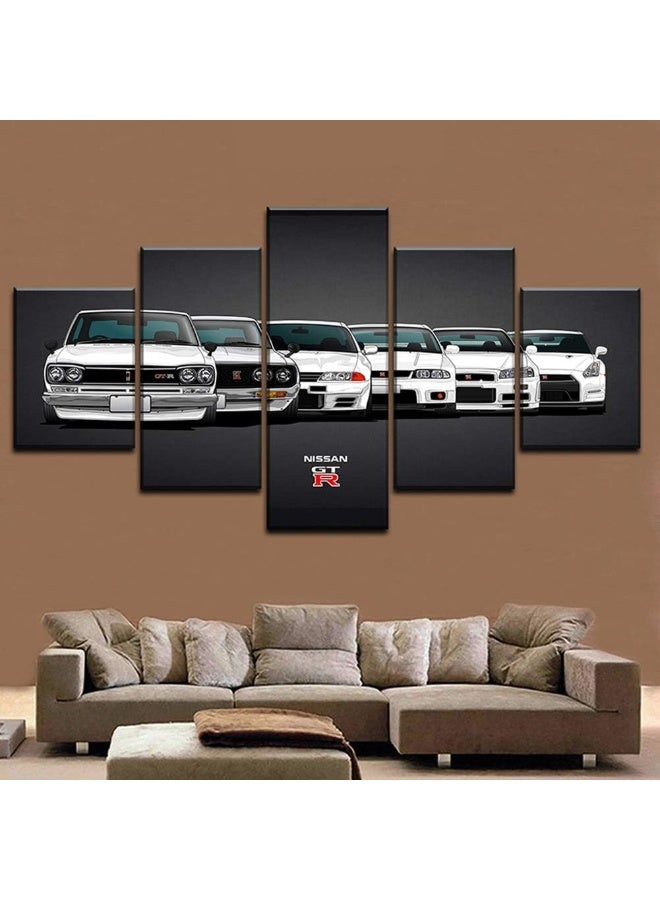Home Trove Bpa Canvas Painting Hd Print Modular Artwork Modern 5 Pieces Nissa Skyline Gtr Car Pictures Home Decorative Wall Art Unique Poster - Image 1