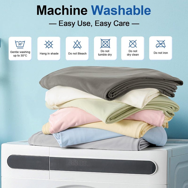 PHF Reversible Double Cooling Blanket Queen Size, Ultra Soft Arc-Chill Q-Max>0.5 Thin Summer Single Layer for Hot Sleepers,Breathable Lightweight Portable Silky for Home Office Travel Car, Cream White - Image 5