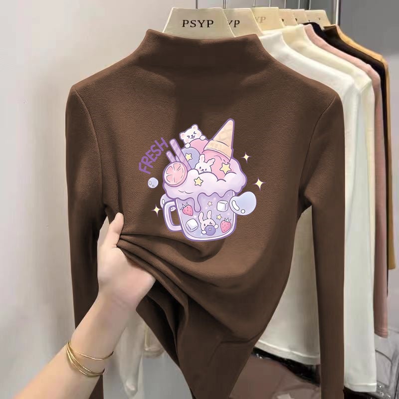 Y2304# Girls Velvet Long Sleeve Joker T-Shirt New Children Joker Coat Baby Base Shirt Tide T - Image 5
