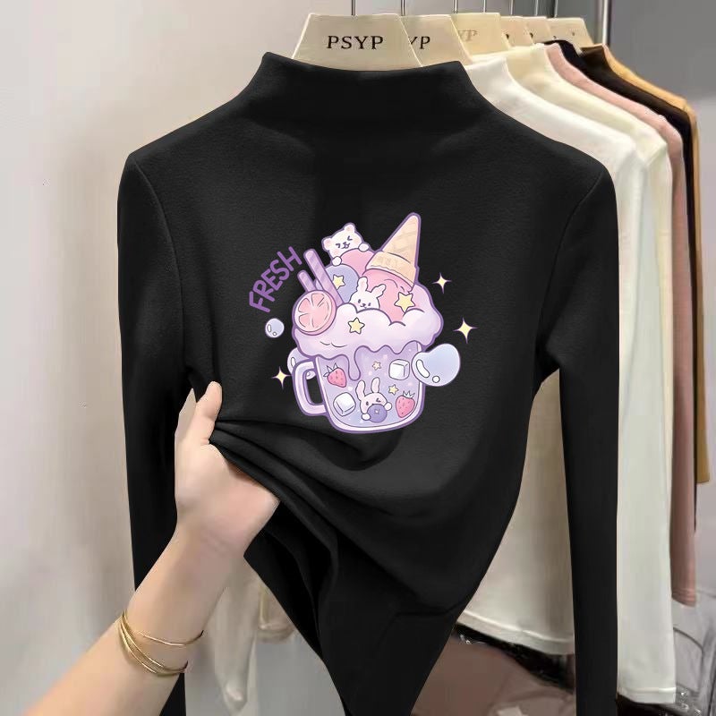 Y2304# Girls Velvet Long Sleeve Joker T-Shirt New Children Joker Coat Baby Base Shirt Tide T - Image 4