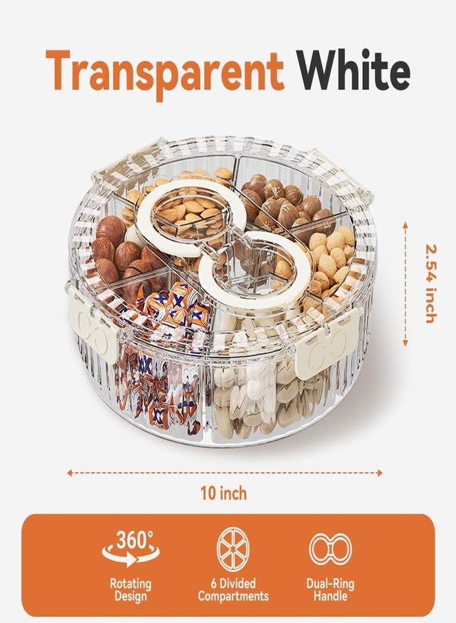 Koja Rotating Snackle Box Container with Lid - Portable Divided Serving Tray for Snacks, Nuts, Candy, Charcuterie, Veggies & Fruit - 360° Turntable Food Organizer for Parties, Movie Night & Travel - Image 2
